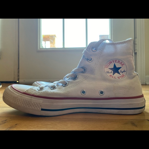 white high top converse womens size 8